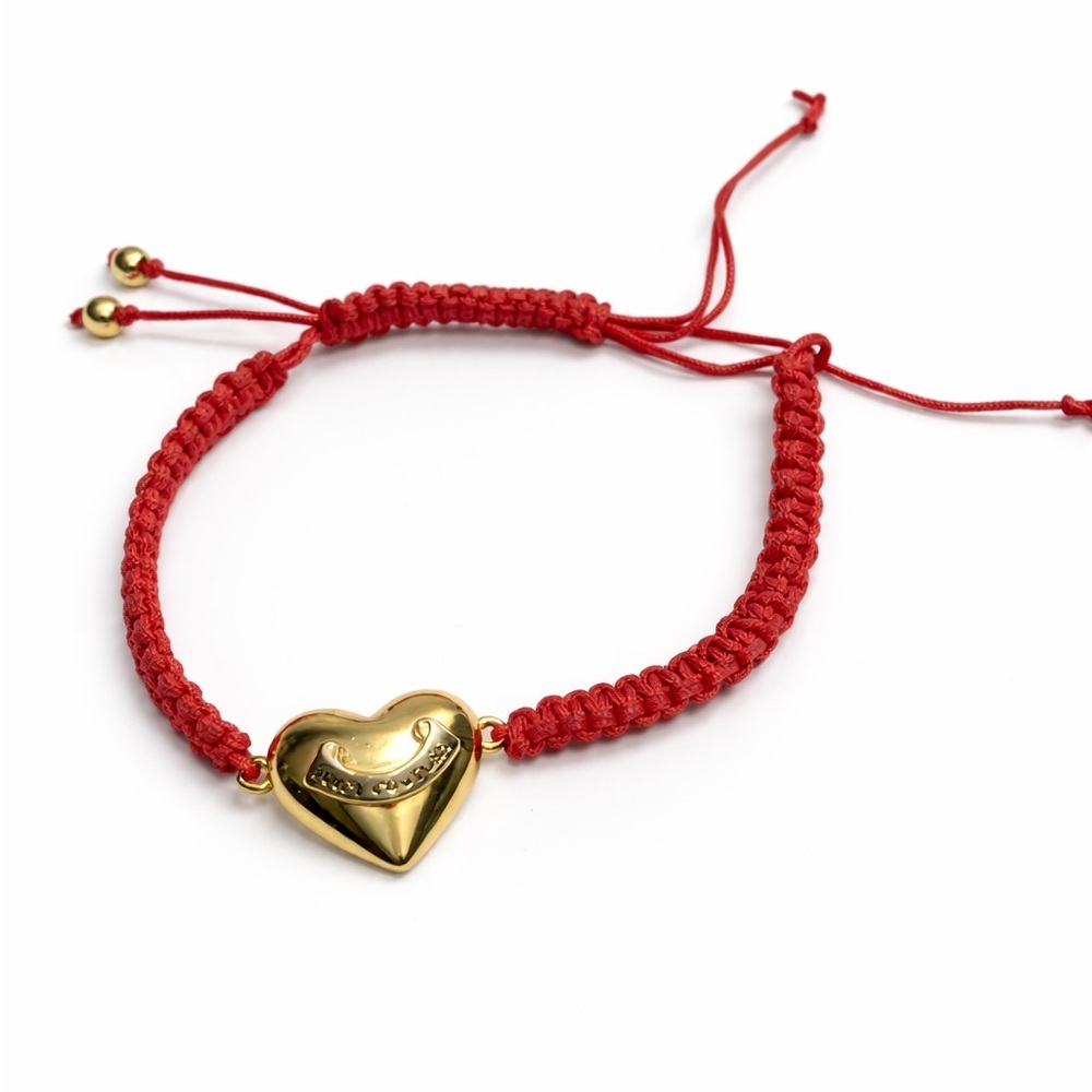Y2K JUICY COUTRE PINK with gold tone heart ADJUSTABLE BRACELET